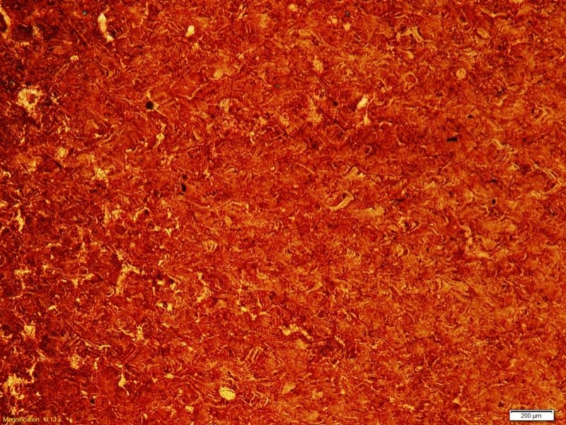 Etched microscopic cross-section of additively manufactured copper alloy